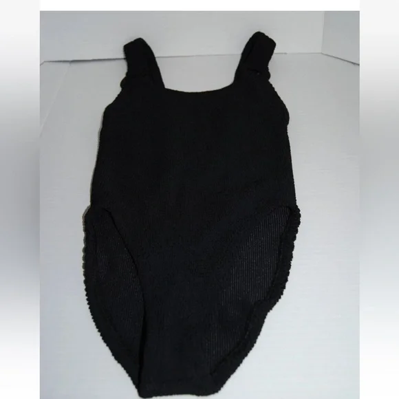 NWOT HUNZA G DOMINO RING HARDWARE ONE-PIECE SWIMSUIT BLACK WOMEN'S ONE SIZE - Picture 6 of 14